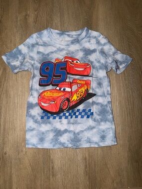 Disney Lightning McQueen Tee - Red & Blue Tie-Dye